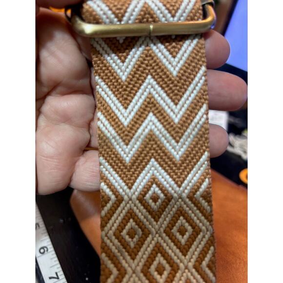 Crossbody Sling Daypack Satchel S Bag Brown Faux Leather Thick Strap Boho 8x5 - Picture 9 of 9